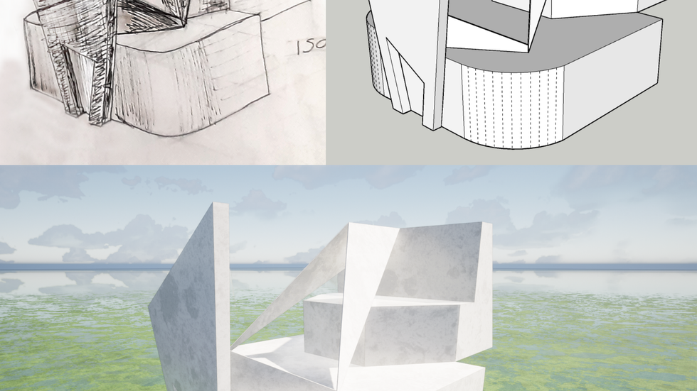 3D model - desenho - maquete - render