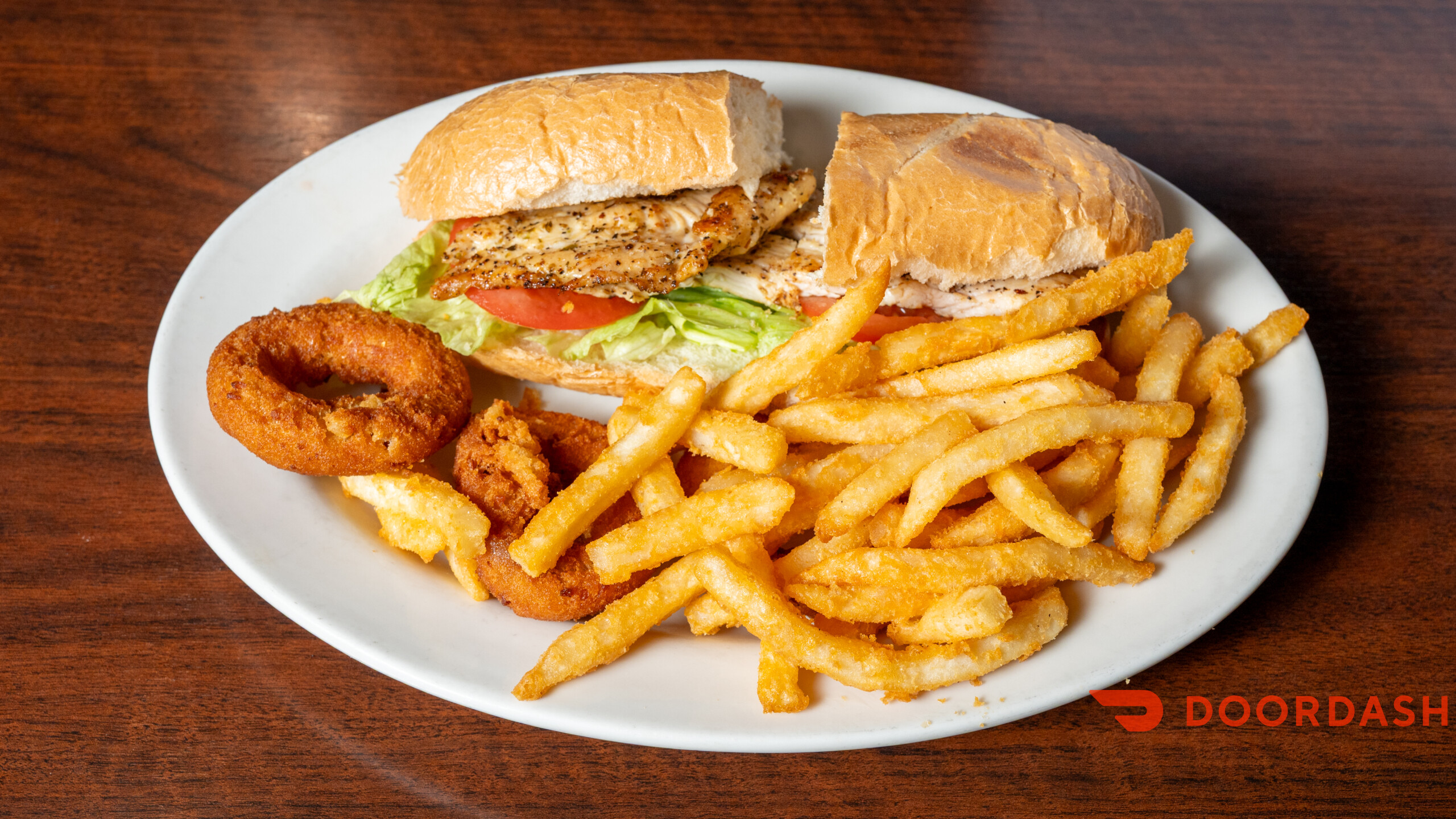 A signature sandwich plate served at Mayfair Seafood in Monroe, NC