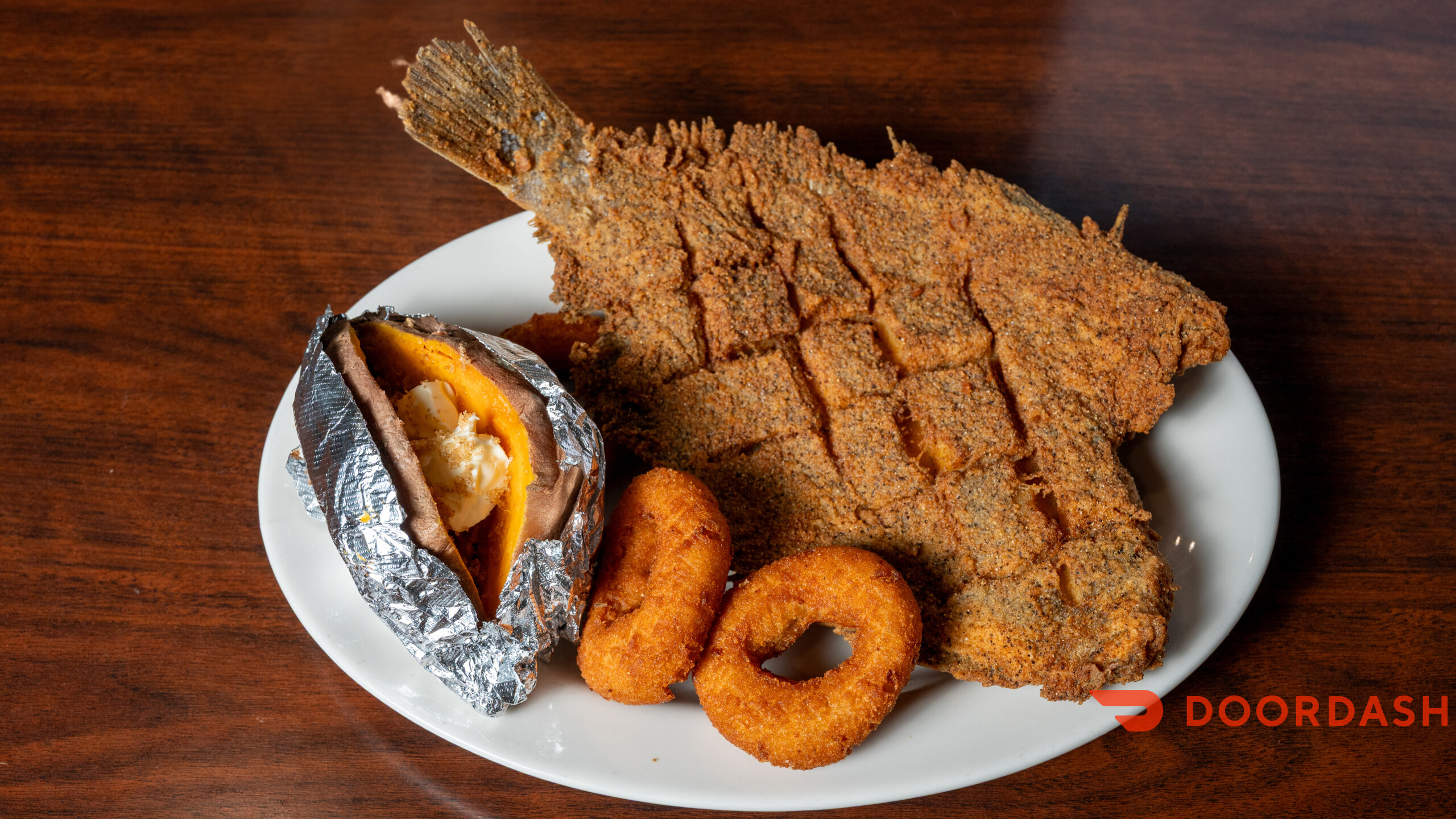 Family-style platter from Mayfair Seafood, Monroe NC