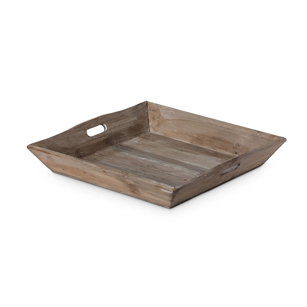 21"x21" Magnolia Home Reclaimed Wood Tray with Handles