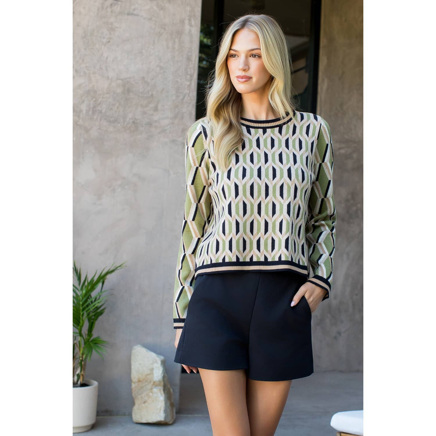 Chandler Pattern Knitted Sweater