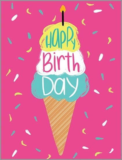 Birthday Greeting Card - Ice Cream Cone-Kids