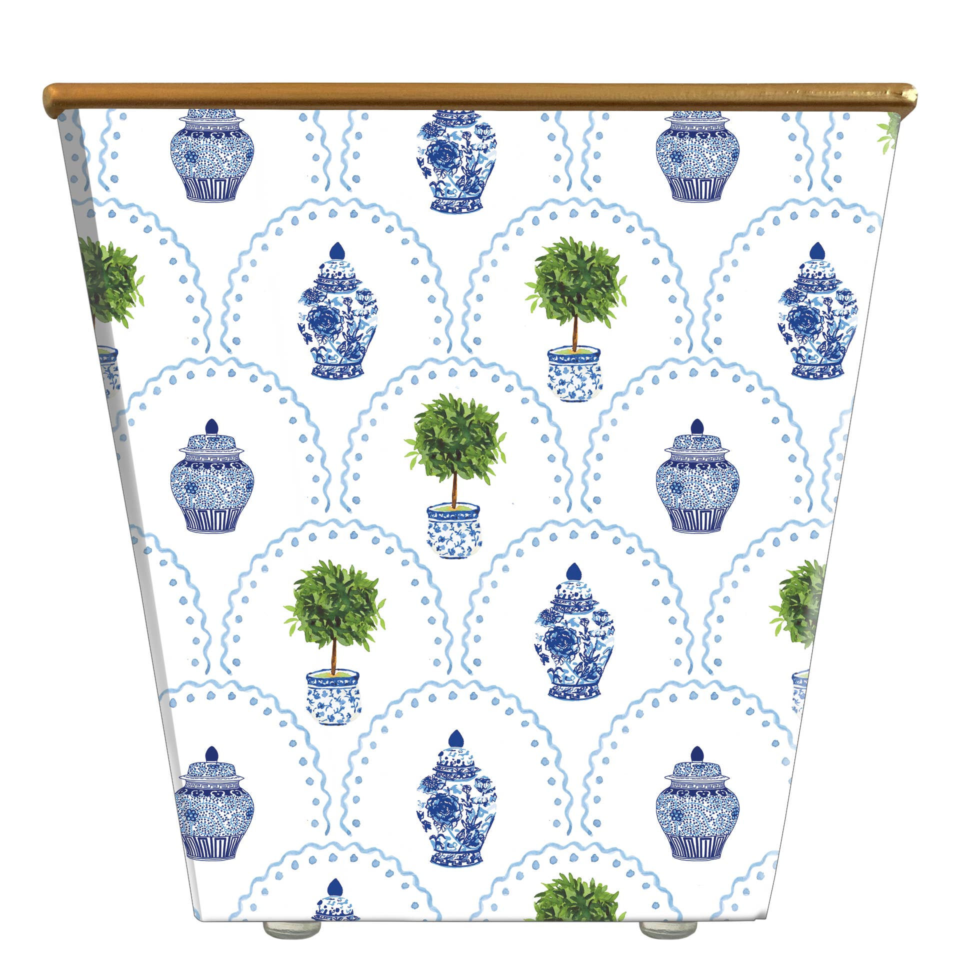 WHH Chinese Topiary Scallop Cachepot Candle: Multi-Colored, Magnolia~ WCM5