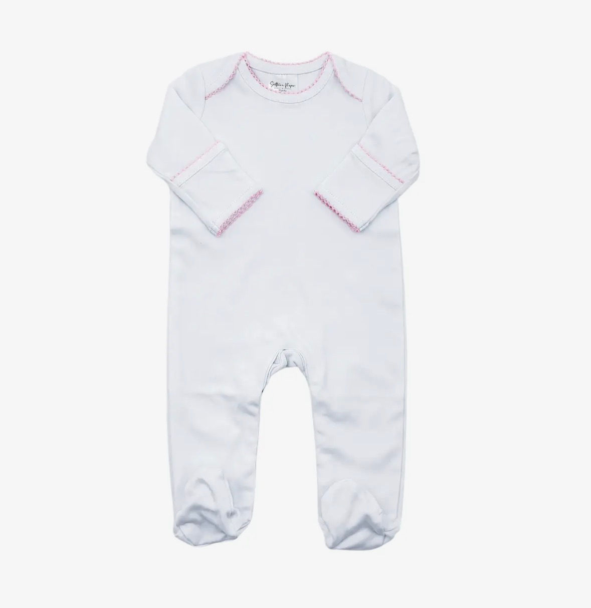 Proper Footies: White w/ Pink
