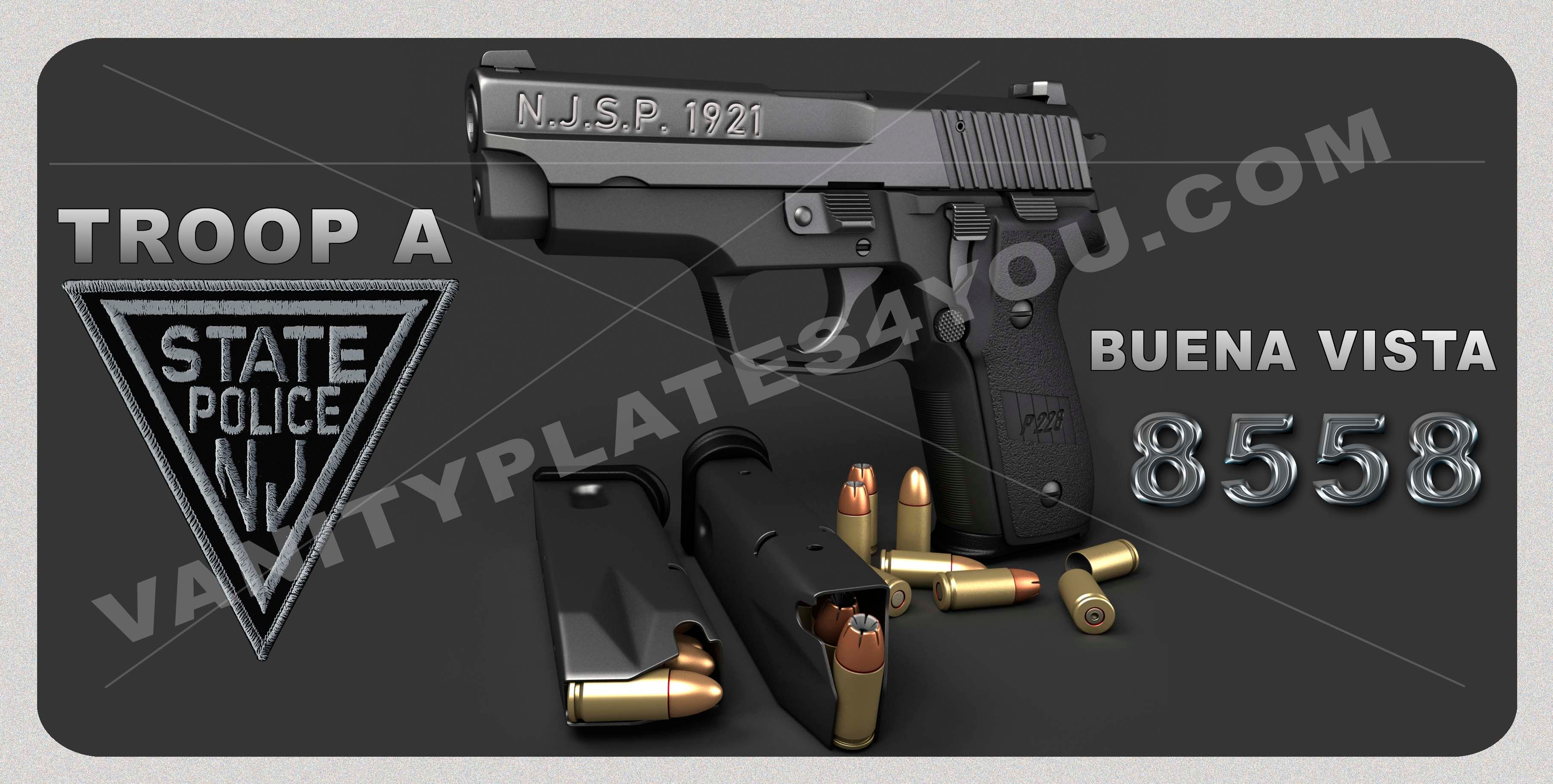 New Jersey State Police License Plate