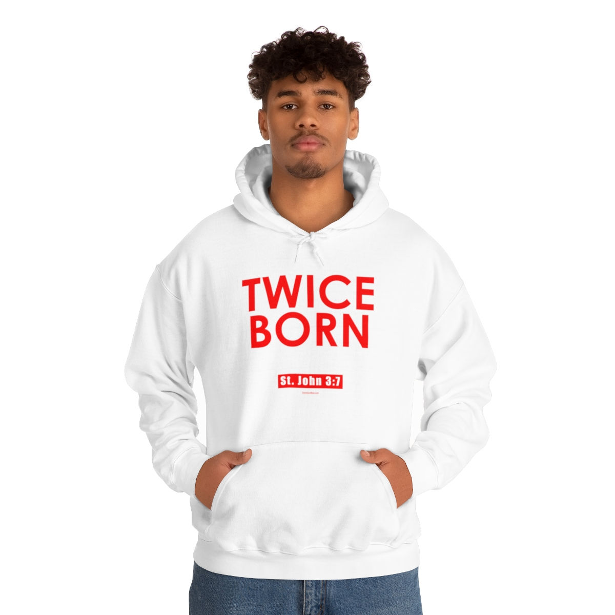 Twice Born Hoodie (White) Unisex Heavy Blend™ Hooded Sweatshirt