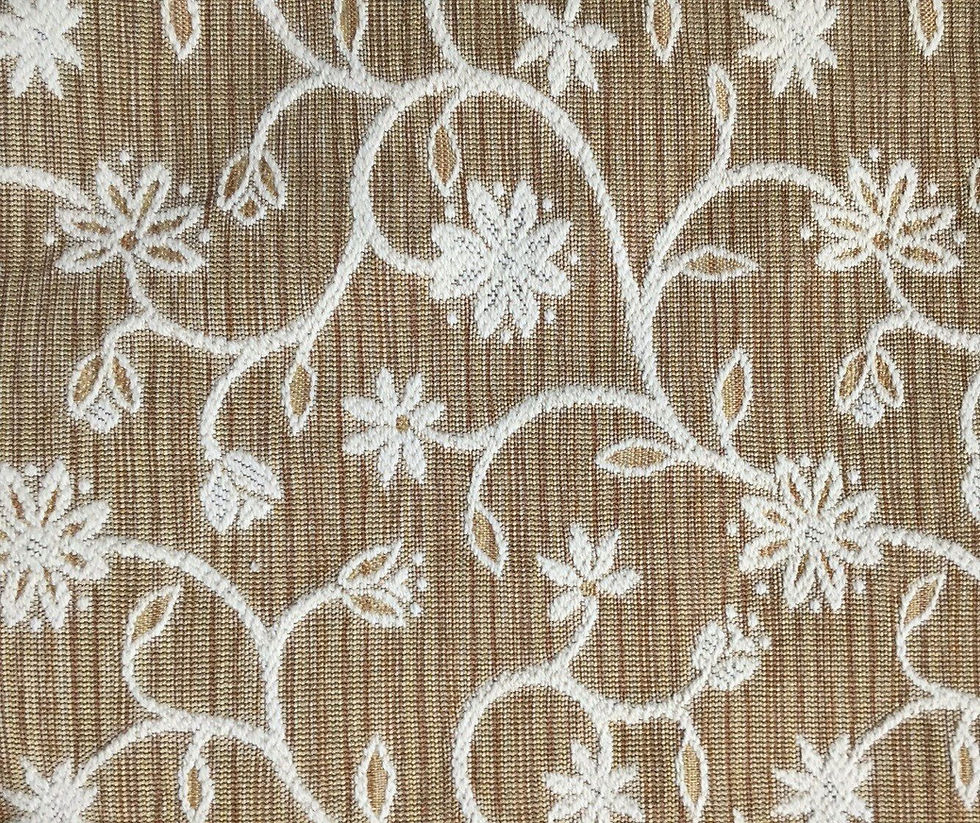 Brown  and Cream Woven Vining Floral
