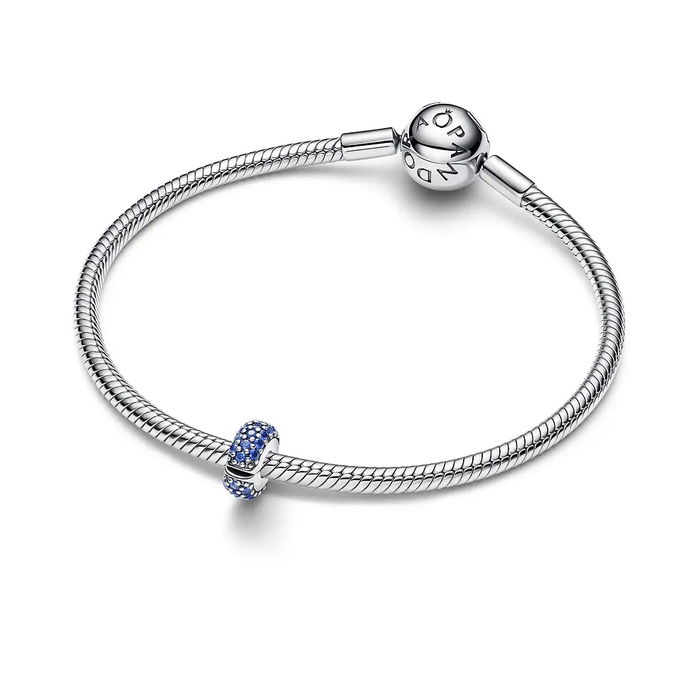 Thumbnail: Pandora Royal Blue Stones Clip Silver Charm
