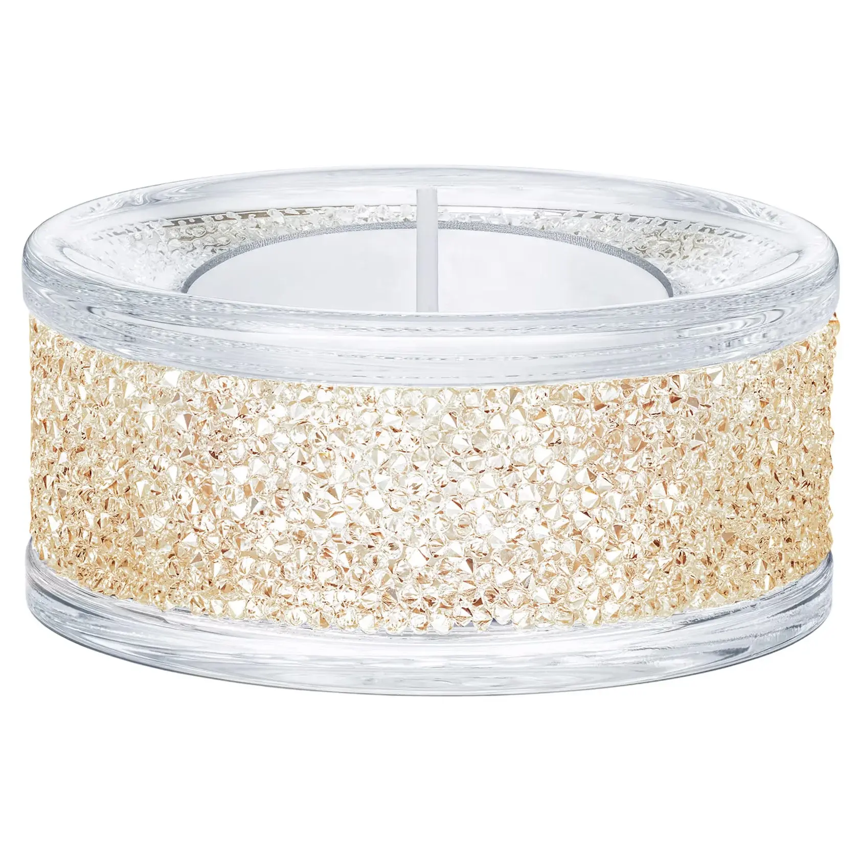 Swarovski Crystal Shimmer Gold Tone Tea light Holder Ornament