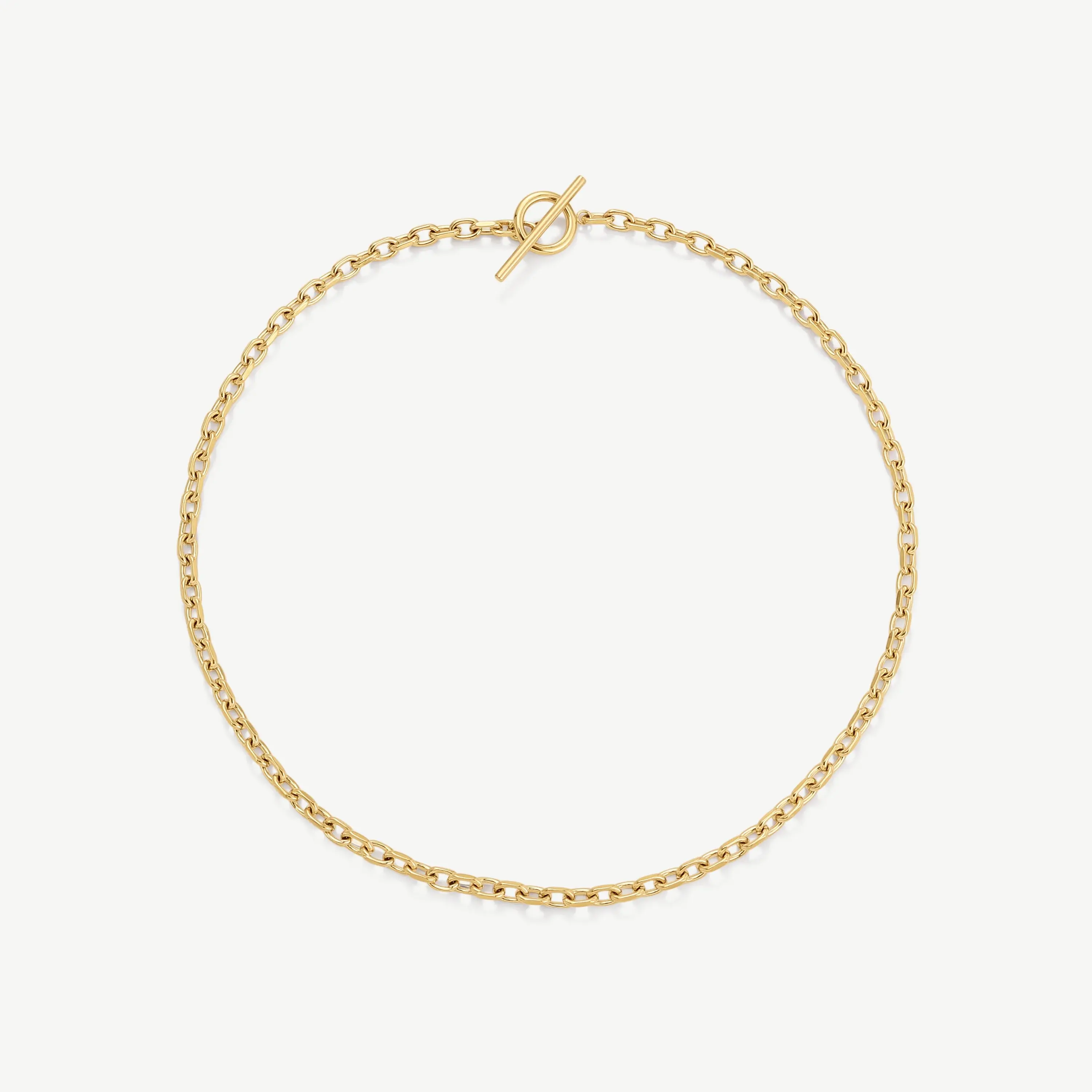 D.Louise Cuban T Bar Necklace Gold Plated