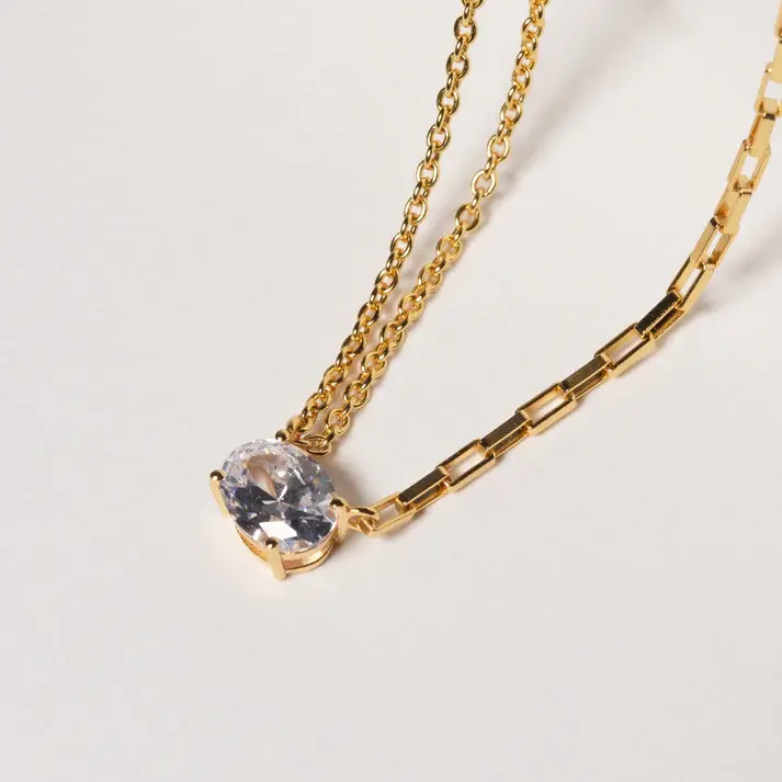 Thumbnail: Sif Jakobs Ellisse Uno Yellow Gold with Clear Zirconia N