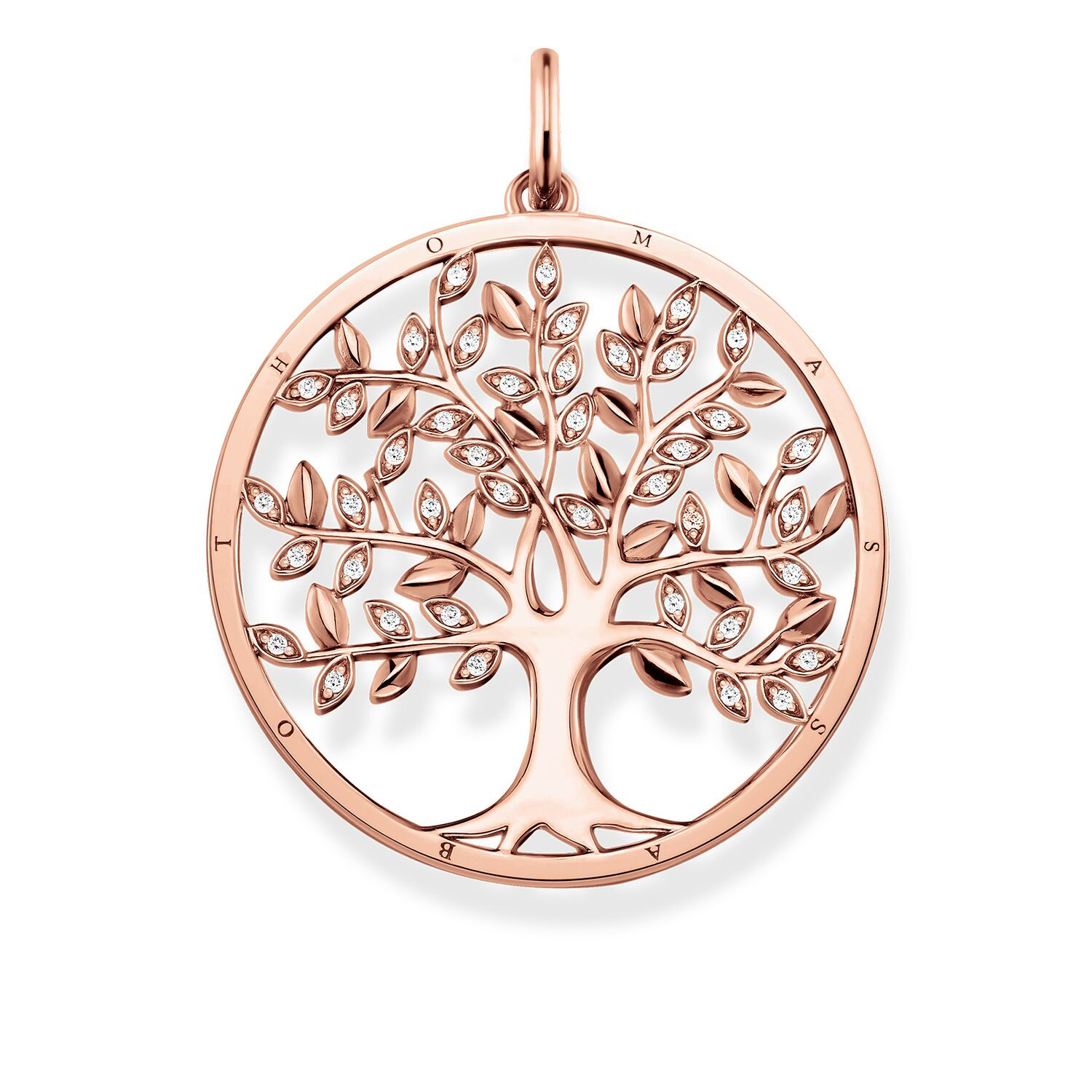 Thomas Sabo CZ Tree of Love Rose Gold Tone Pendant - PE759-416-14