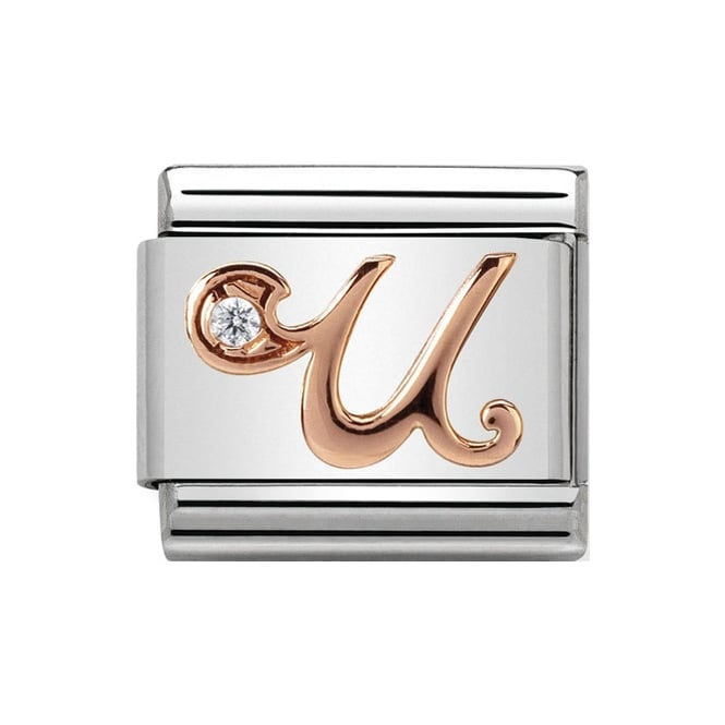 Nomination Classic Rose Gold U Letter Charm Link - 430310/21