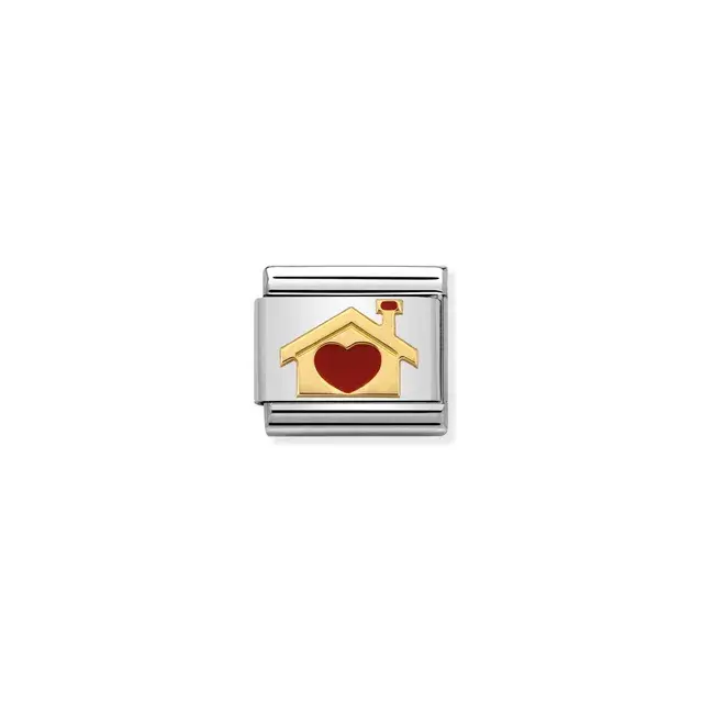 Nomination Gold Classic Home with a Heart Charm Link