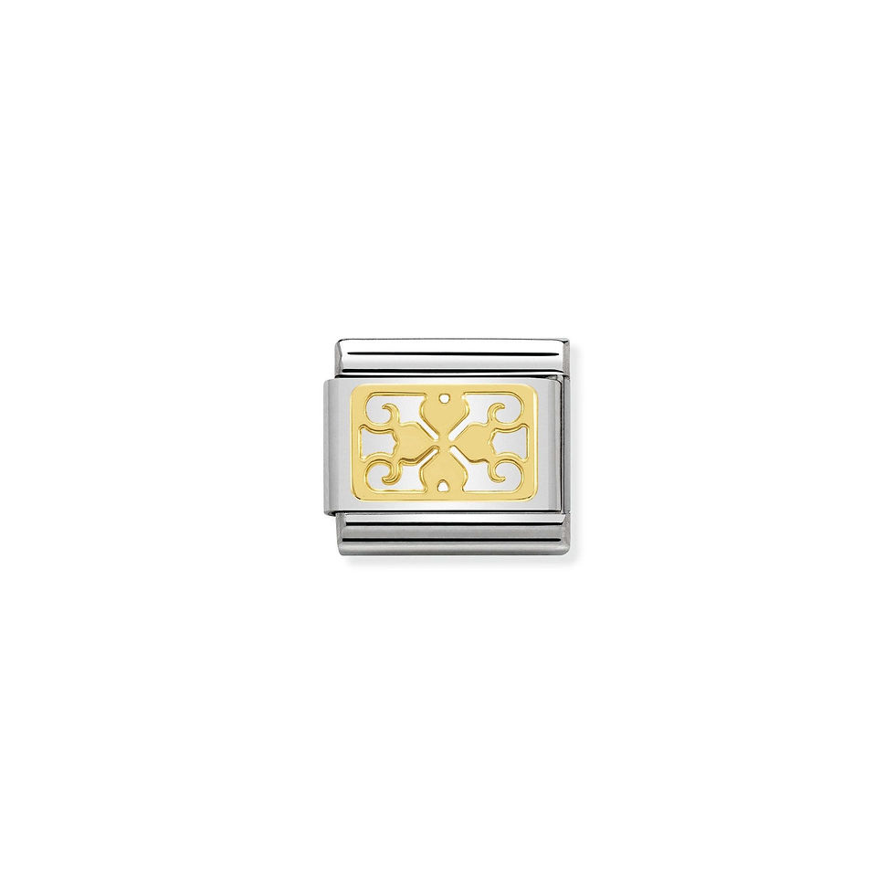 Nomination Classic Gold Hearts Four Leaf Clover Charm Link