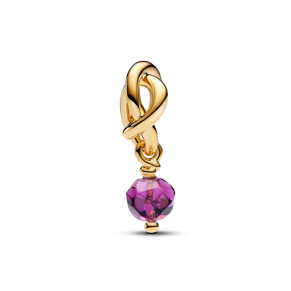 Pandora February Birthstone Eternity Circle Gold Plated Charm