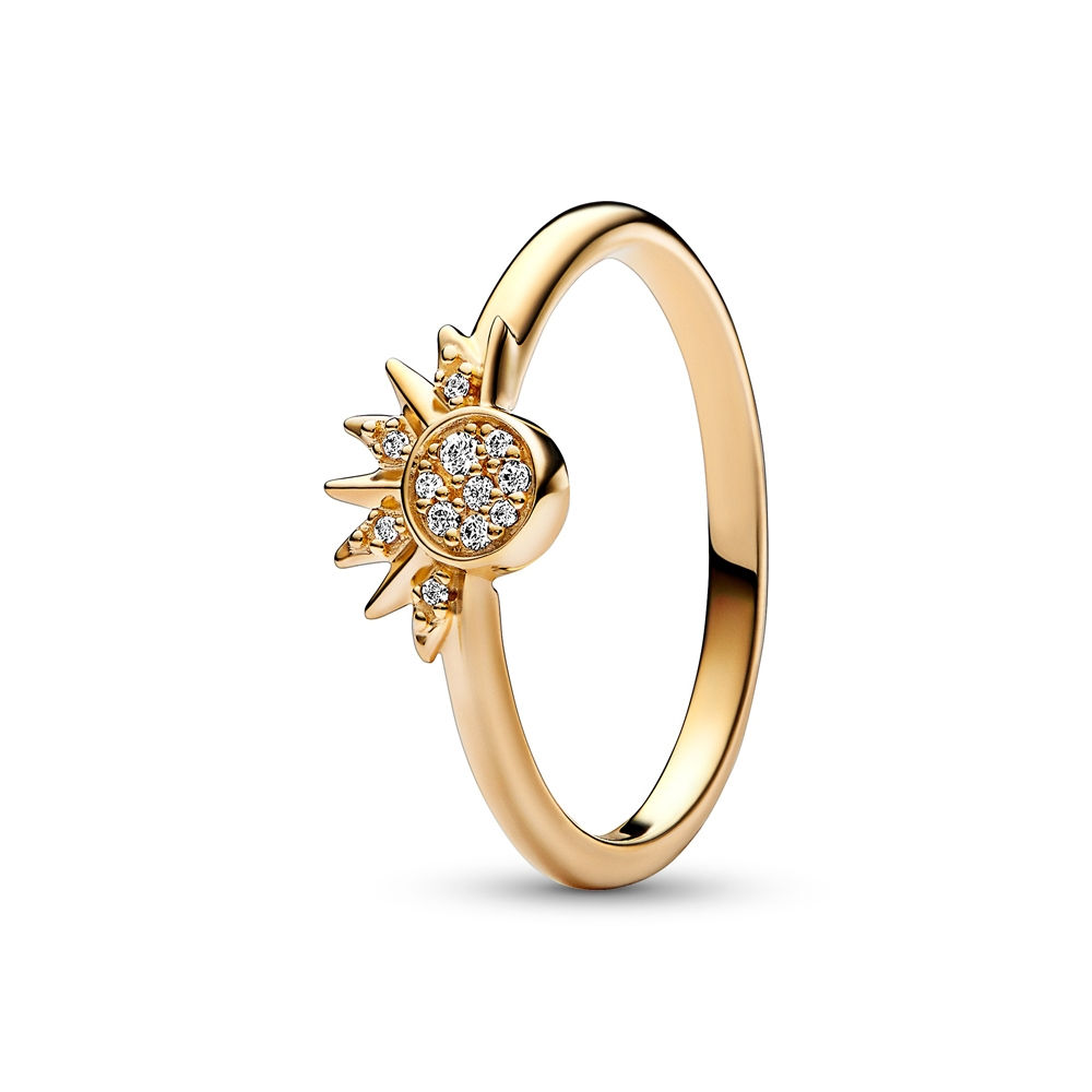 Pandora Celestial Sparkling Sun Gold Plated Ring
