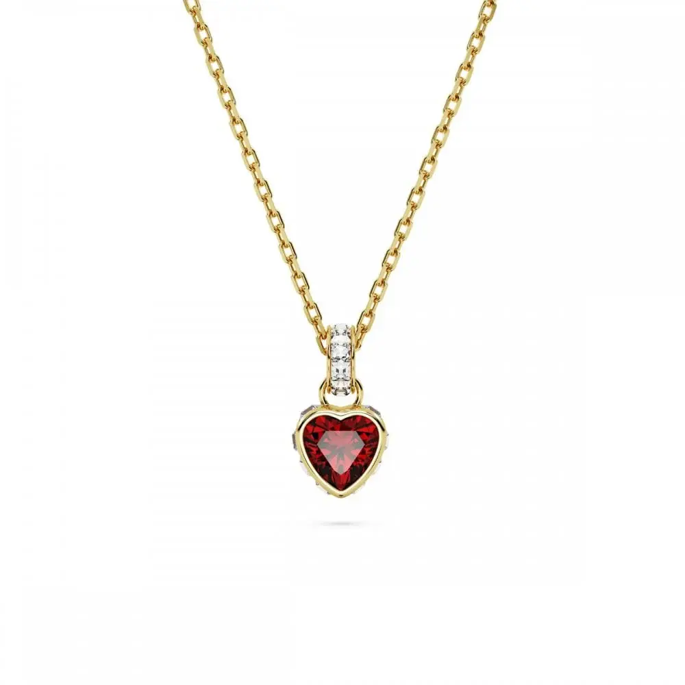 Swarovski Chroma Gold Tone Red Heart Necklace