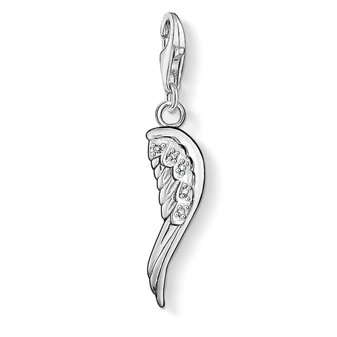 Thomas Sabo Silver Clear CZ Angel Wing Charm