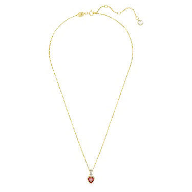 Thumbnail: Swarovski Chroma Gold Tone Red Heart Necklace