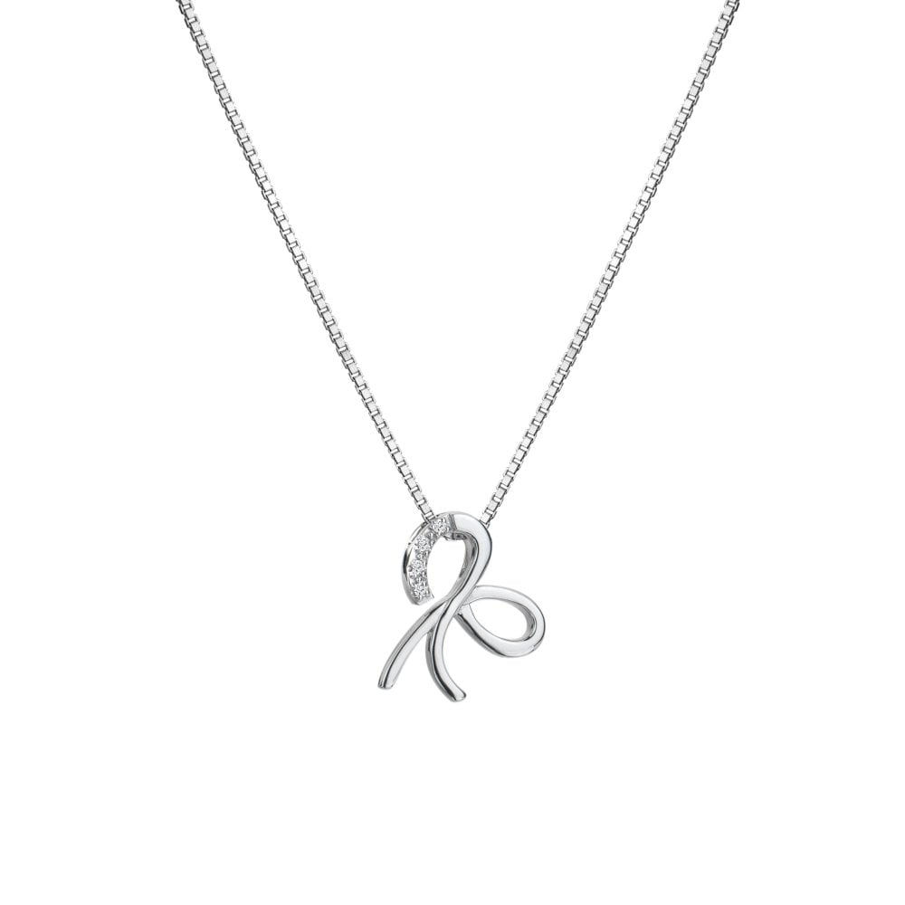 Hot Diamonds Sterling Silver Ribbon Necklace