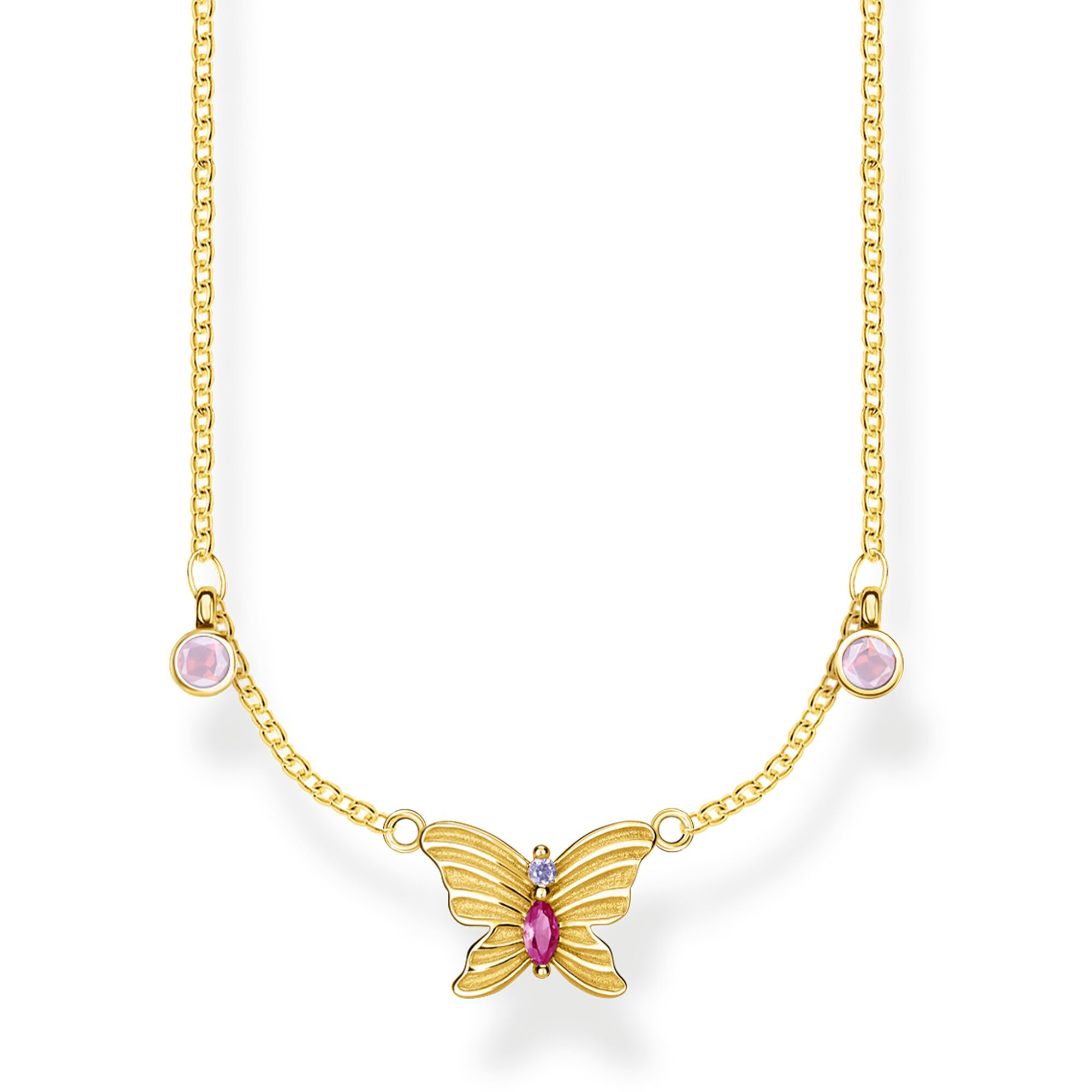 Thomas Sabo Sterling Silver Gold Plated Butterfly Necklace - KE1951-488-7