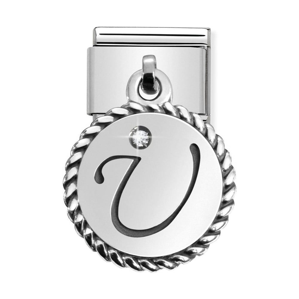 Nomination Classic Silvershine Letter U Dangle Charm Link - 331809/21