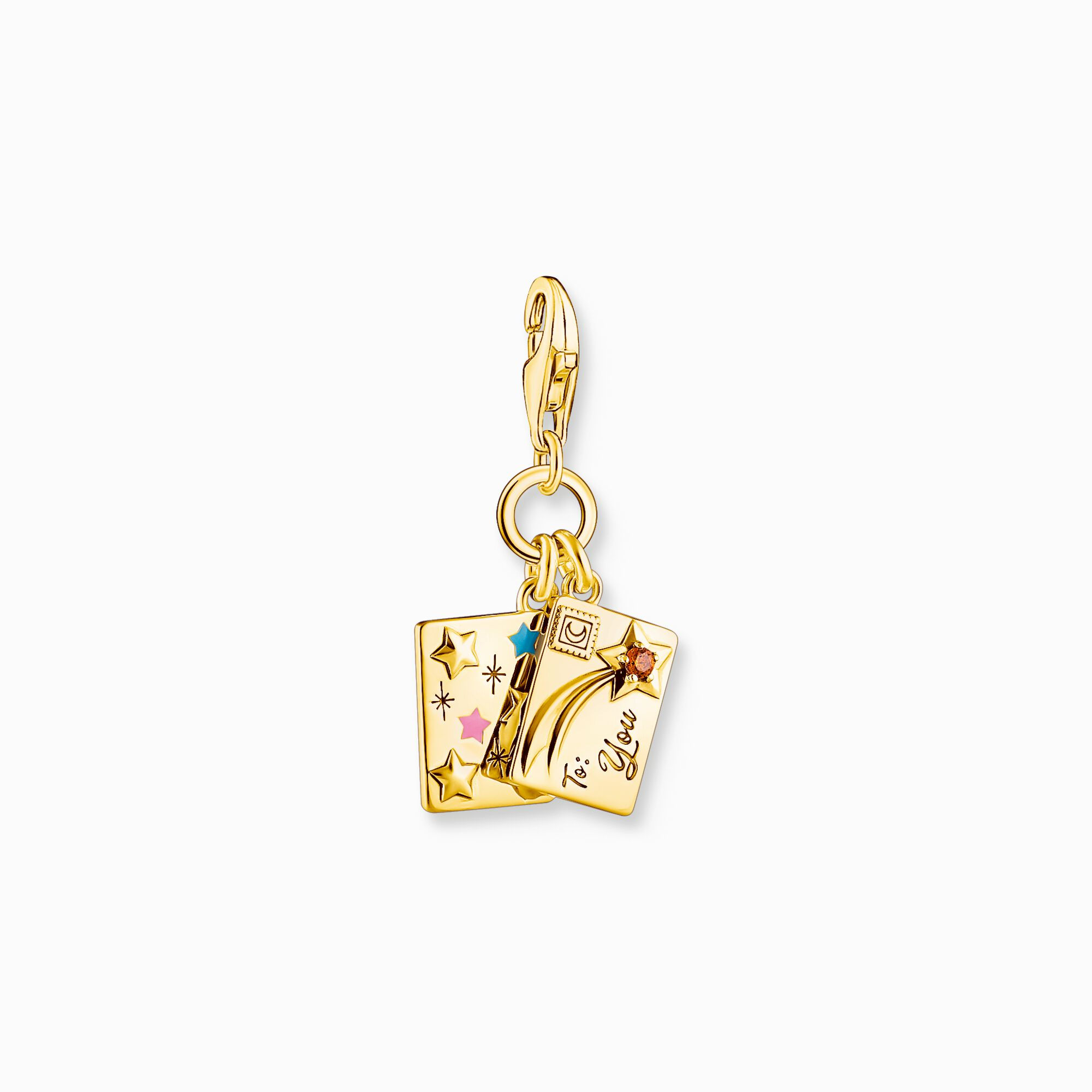 Thomas Sabo Gold Tone Wish upon a Star Letter to Santa Charm