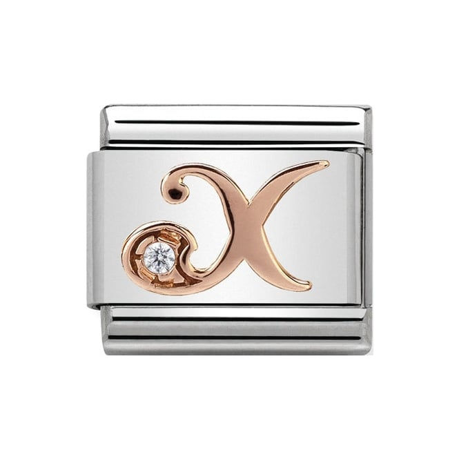 Nomination Classic Rose Gold X Letter Charm Link - 430310/24