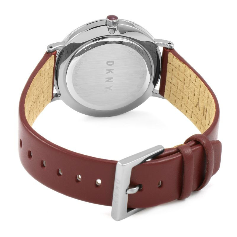 Thumbnail: DKNY Ladies Minetta Red/Brown Leather Strap Watch - NY2508