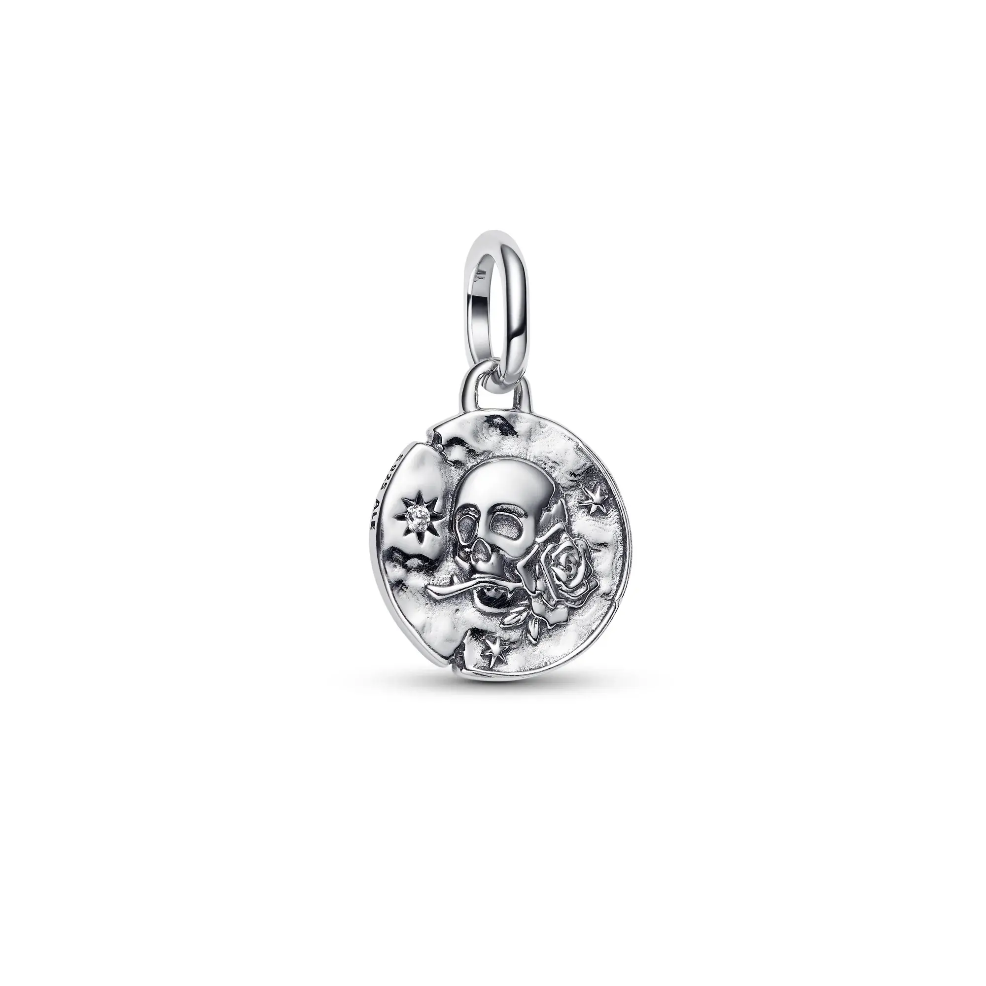 Pandora ME Skull and Rose Silver Mini Medallion Charm