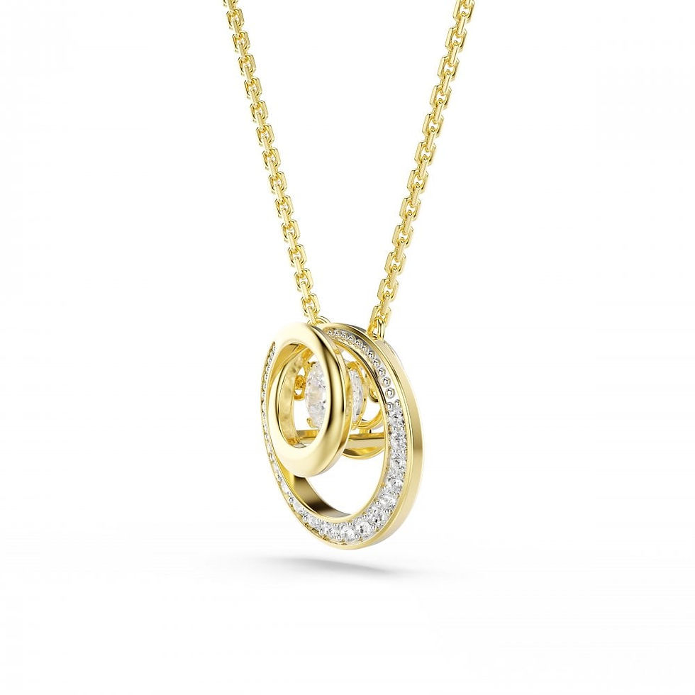 Thumbnail: Swarovski Gold Tone Hyperbola Round Cuts Crystal Necklace
