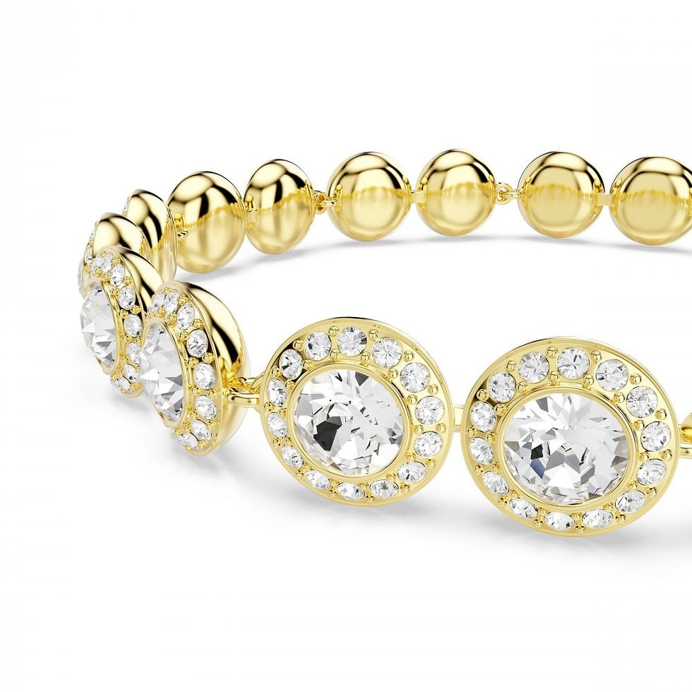 Thumbnail: Swarovski Una Angelic Small Pave Gold Tone Necklace,Bracelet and Earring Set