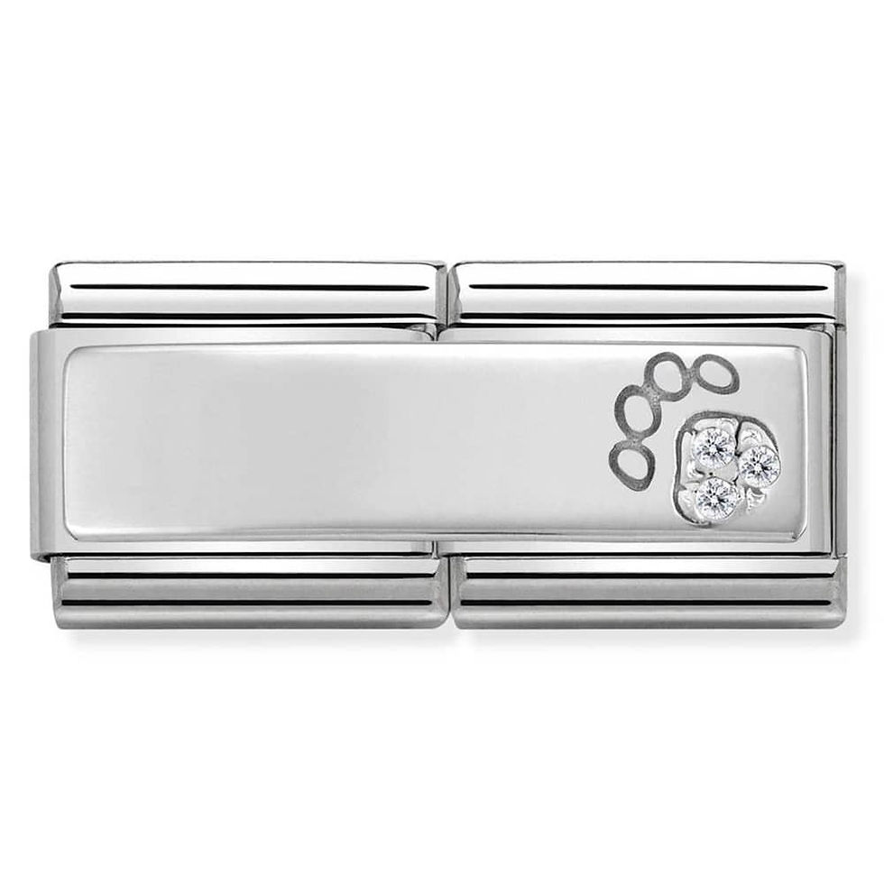 Nomination Classic Silvershine Paw Print Double CZ Charm Link - 330731/13