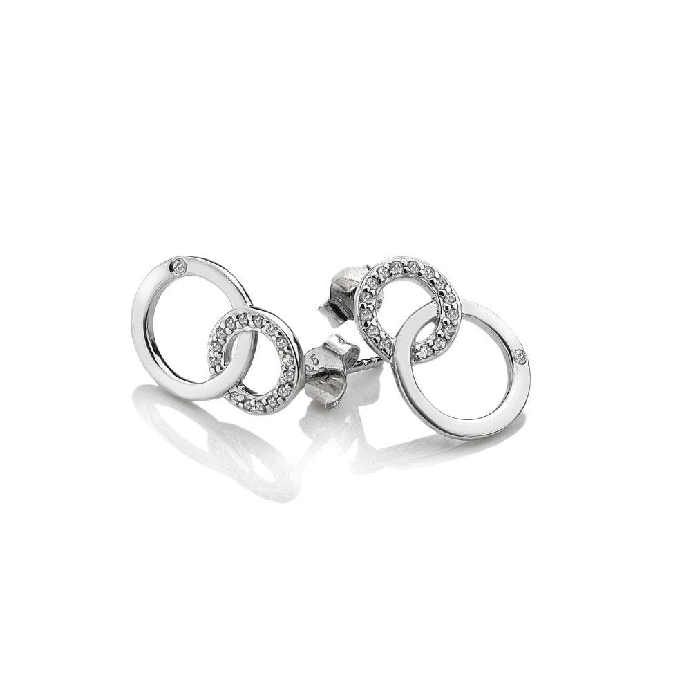 Hot Diamonds Sterling Silver Striking Interlocking Circles Stud Earrings