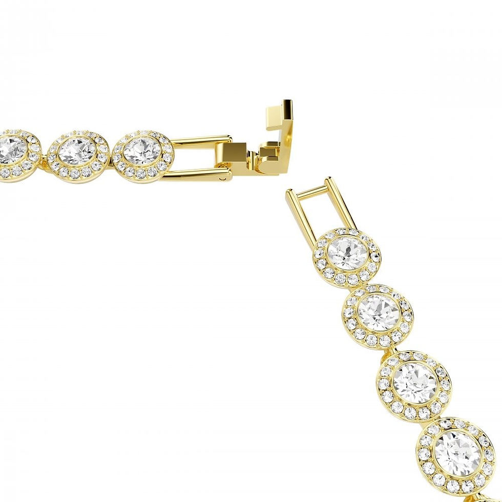 Thumbnail: Swarovski Una Angelic Small Pave Gold Tone Necklace,Bracelet and Earring Set