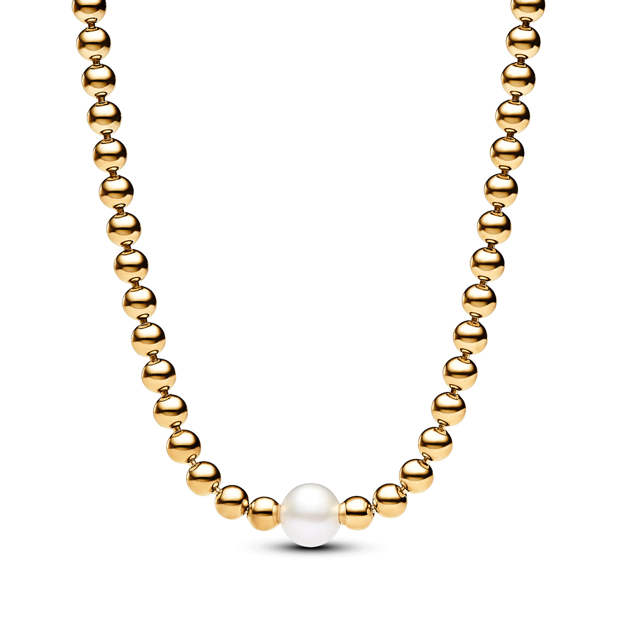 Pandora 14k Gold-Plated Freshwater Cultured Pearl & Beads Collier Necklace