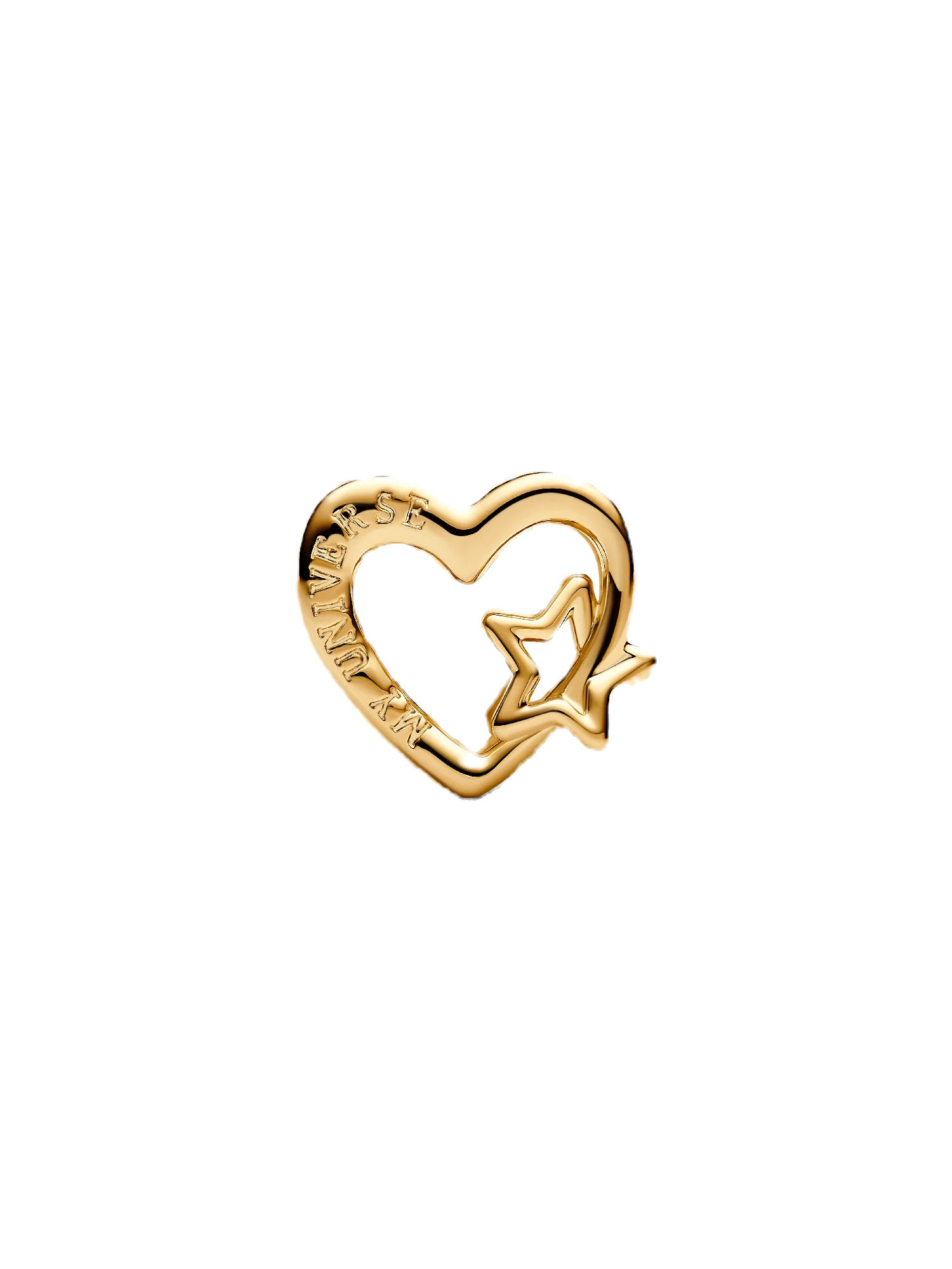 Pandora Moments Gold Plated Family and Star Heart Charm