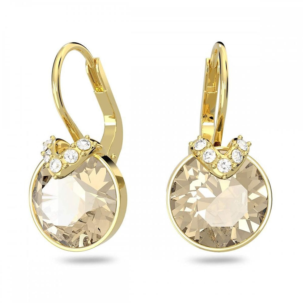Thumbnail: Swarovski Bella V Round Cut Crystal Drop Earrings