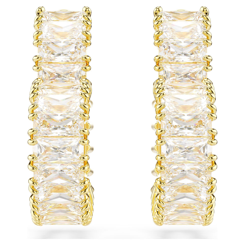 Thumbnail: Swarovski Matrix HeartBaguette Cut Hoop Earrings