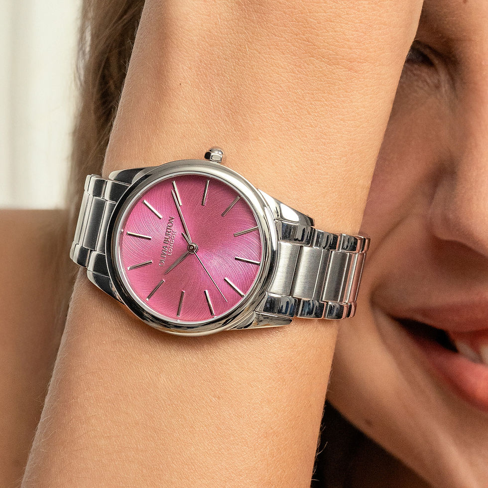 Thumbnail: Olivia Burton Classic 34mm Glowful Pink Crush Bracelet Watch