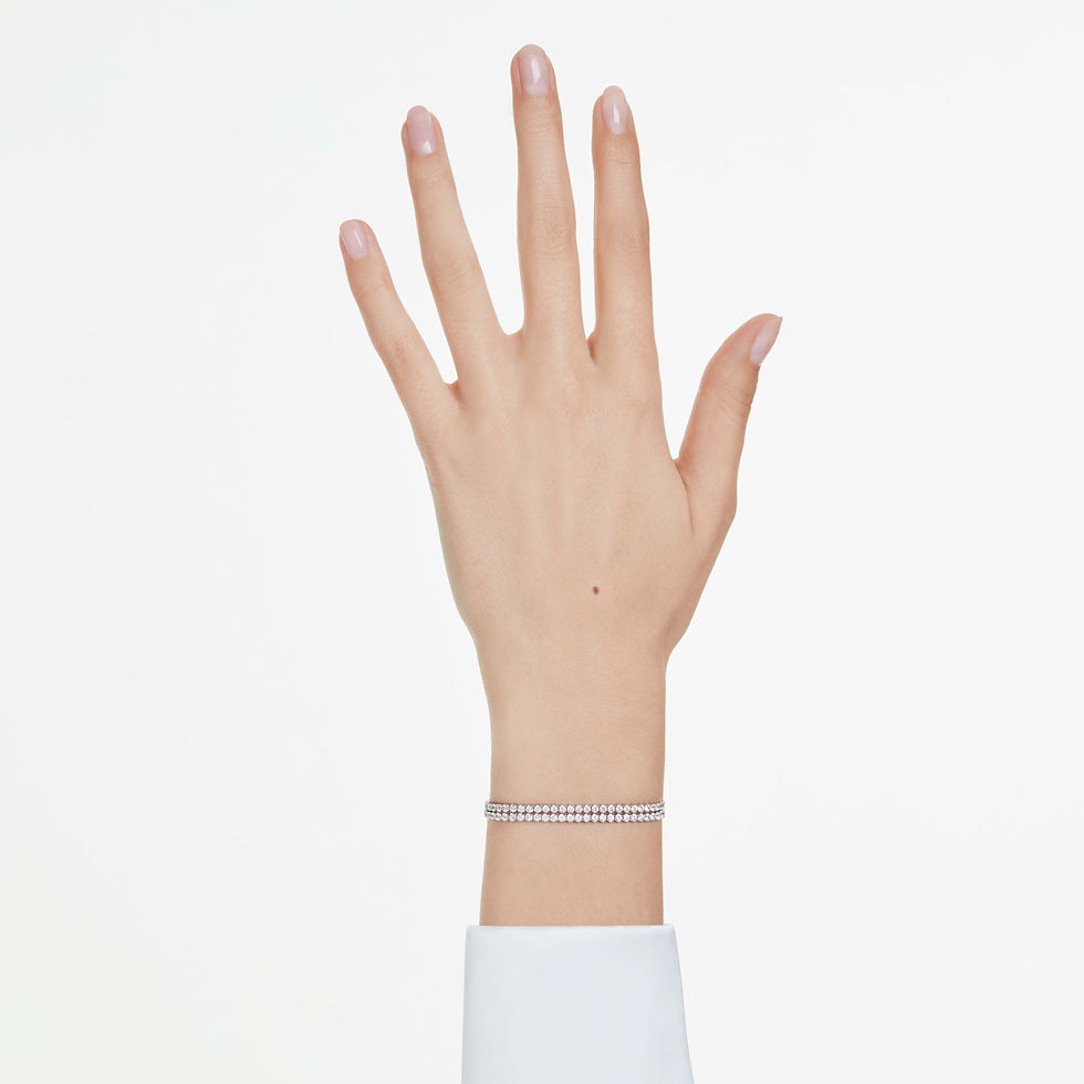 Thumbnail: Swarovski Double Matrix Round Cuts Tennis Adjustable Slider Bracelet