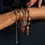 Thumbnail: ChloBo Midnight Star Gold Tone Adjustable Sodalite Bracelet - Layering Bracelet