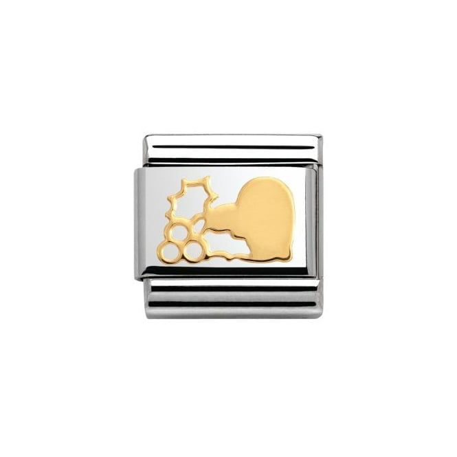 Nomination Gold Classic Heart with Holly Charm Link