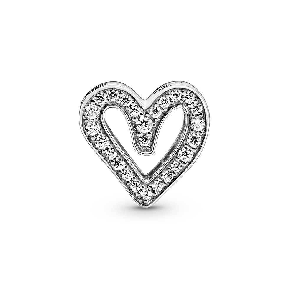 Thumbnail: Pandora Silver Sparkling Freehand Heart Charm