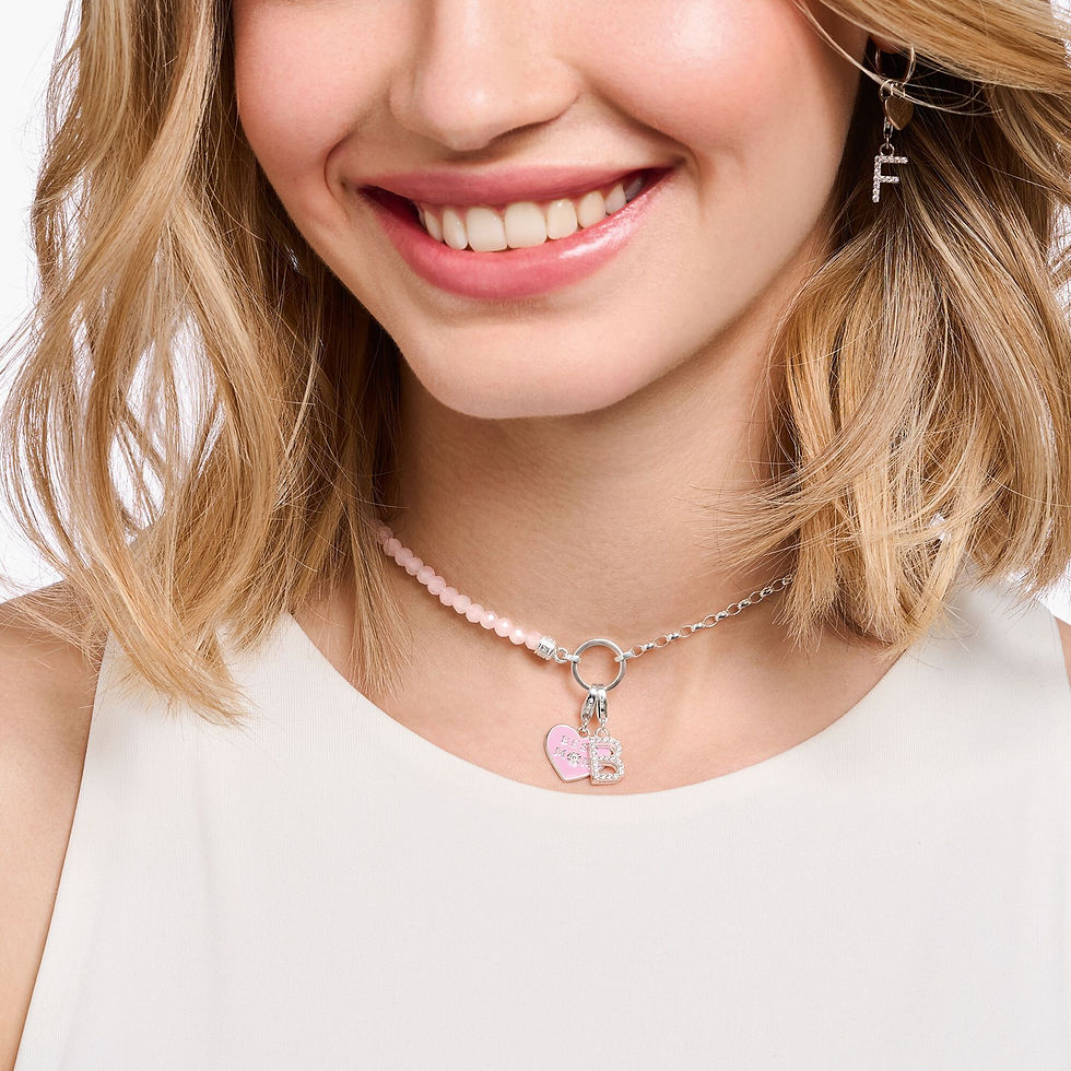 Thumbnail: Thomas Sabo Pink Best Mum Heart Charm
