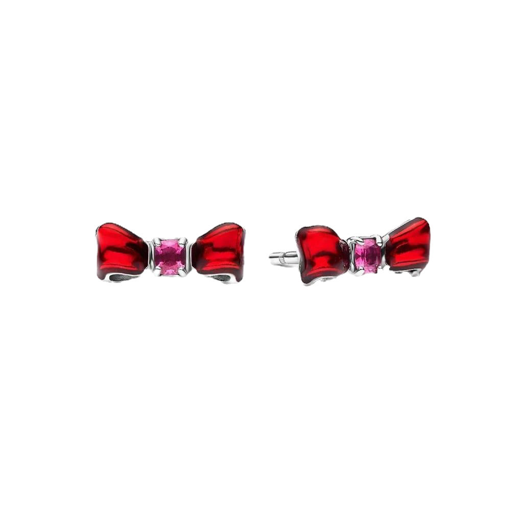 Pandora Sparkling Snow White Bow Stud Earrings