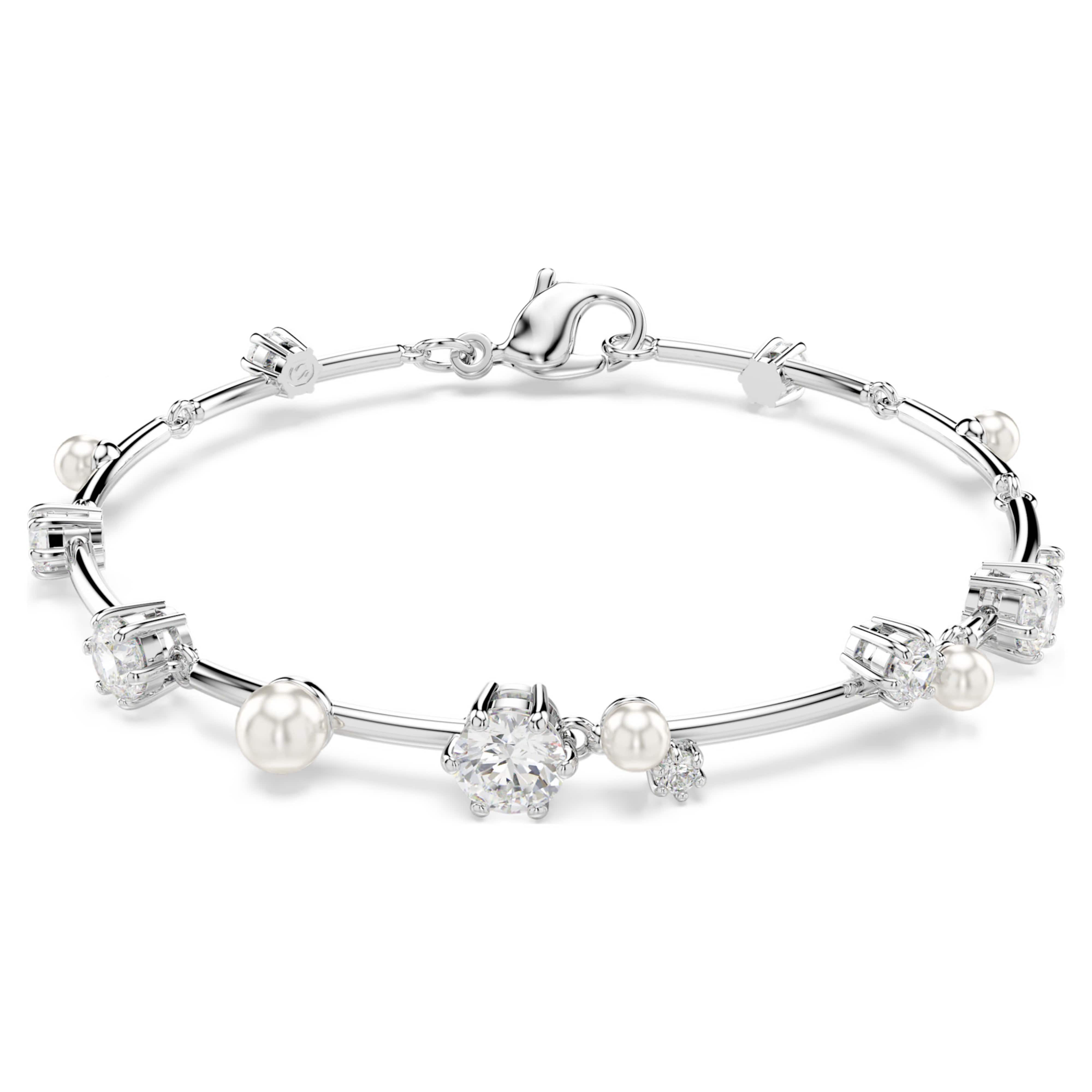 Swarovski Constella Round Cuts Crystal and Crystal Pearl Bracelet