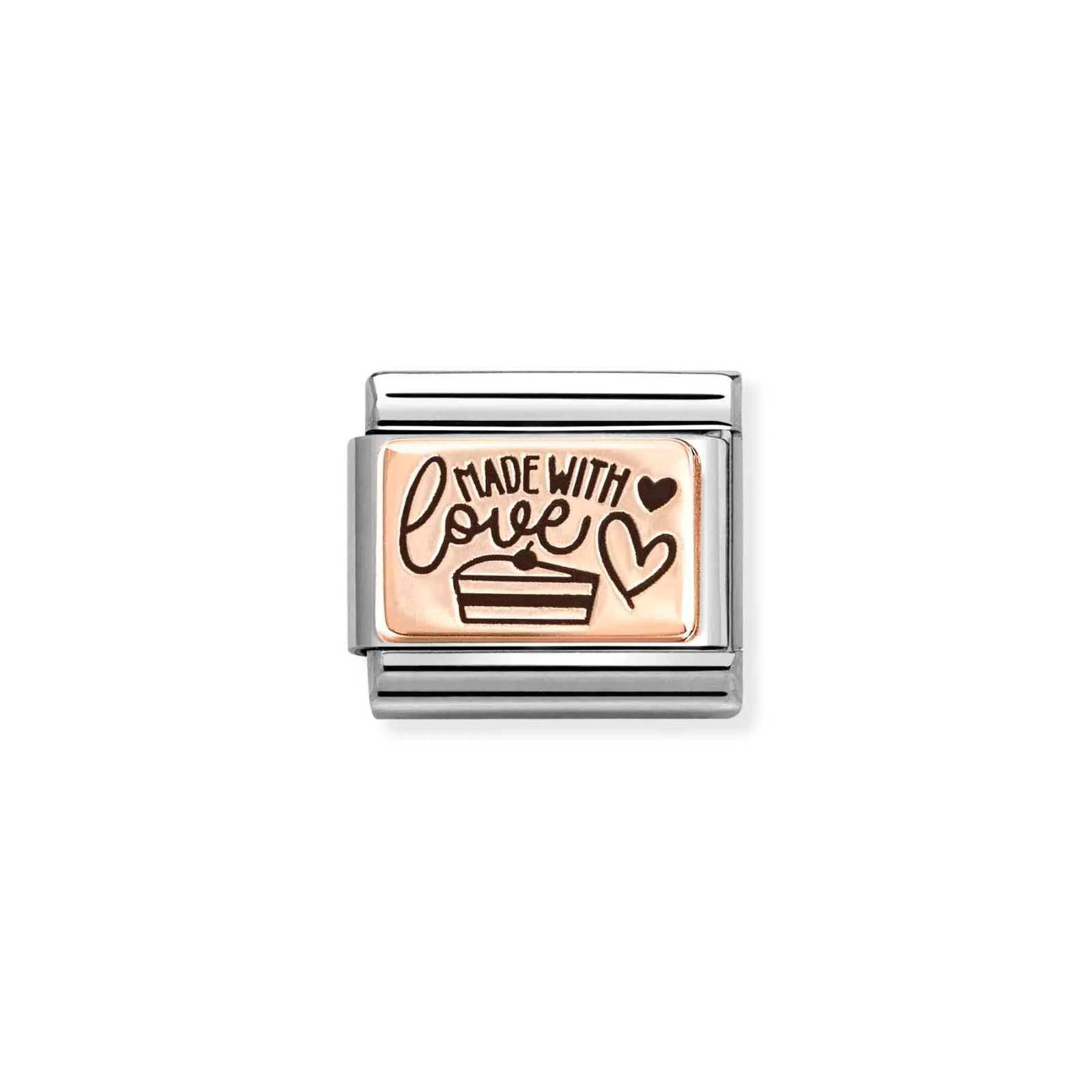 Nomination Classic Rose Gold Made with Love Charm Link