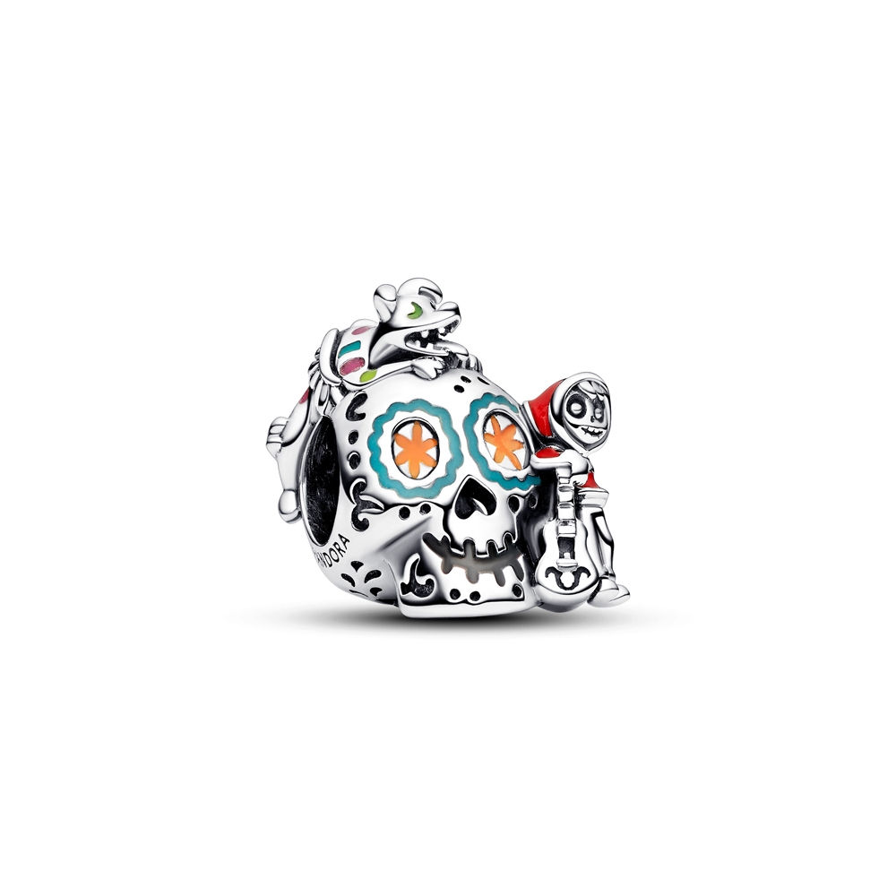Pandora Pixar Coco Miguel and Dante Skull Silver Charm